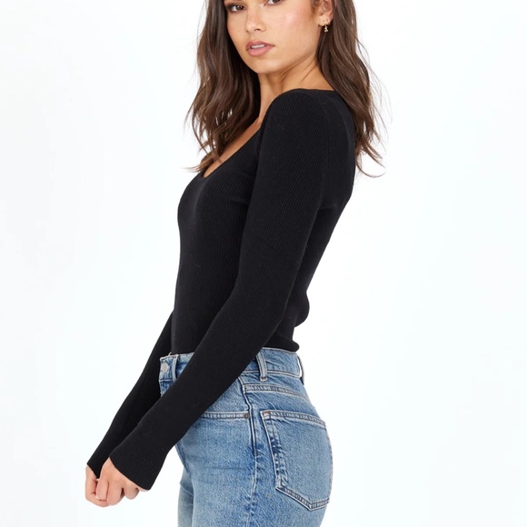 NWT- One Grey Day Fica Bodysuit in Black- Size Large - Picture 9 of 9